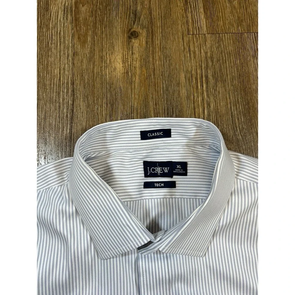 J Crew Mens Oarsman Logo Performance Tech Dress Shirt Shirt XL Classic Fit